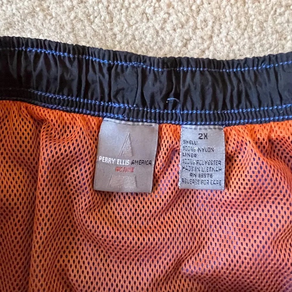EUC 2X Men's Perry Ellis America Blue Athletic Swim Shorts